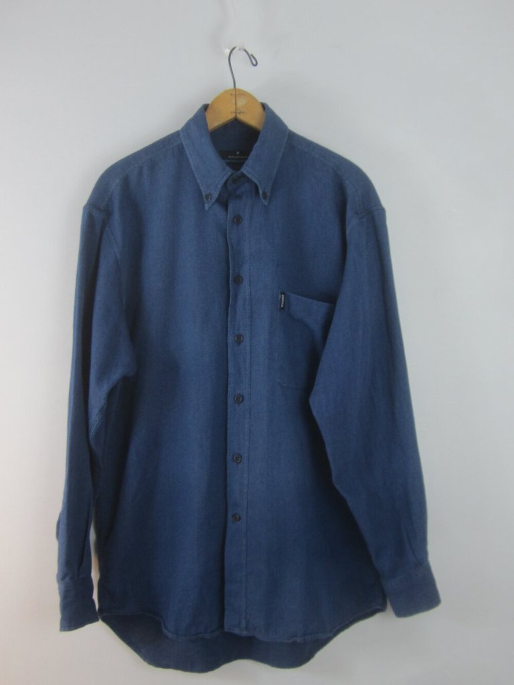 Ermenegildo Zegna Shirt Men S Indigo Blue Button Up Long Sleeve Cotton Shirt